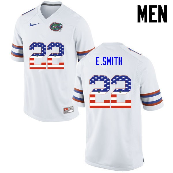 Florida Gators Men #22 Emmitt Smith College Football Jersey USA Flag Fashion White